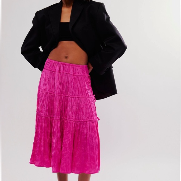 💖LAST OFFER! NWT Free People Maeve Midi Skirt in color: Pink, Sz XL~ 💖 - Picture 10 of 15
